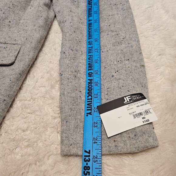 JF x Jason Bolden Unisex Gray Multi Wool Blend Oversize Long Coat Size M - Picture 5 of 10